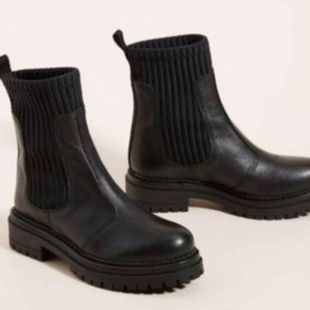 Anthropologie Knit Chelsea Boots